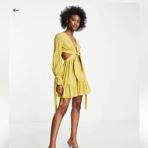 ASOS Mustard Cut-Out Mini Dress